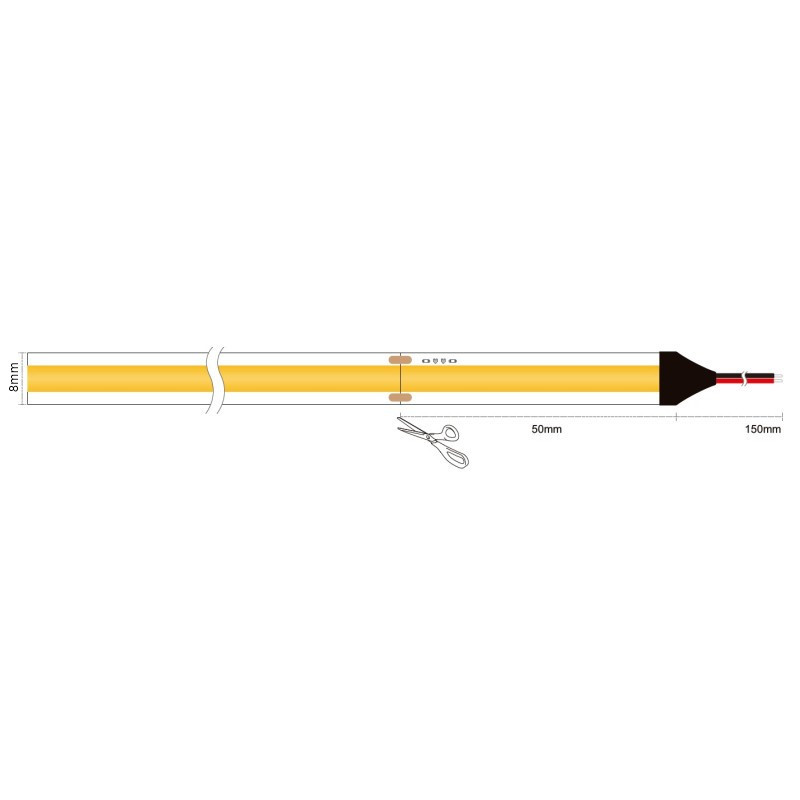 LED pás COB 10 W/m 4000K IP20 24V na cievke